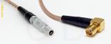 Coaxial Cable, L00 (Lemo 00 compatible) to SMA 90 degree (right angle) female, RG316 double shielded, 20 foot, 50 ohm