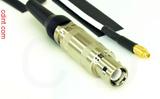 Coaxial Cable, L1 (Lemo 1 compatible) to MMCX plug (male contact), RG188, 40 foot, 50 ohm
