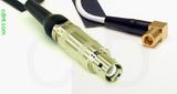 Coaxial Cable, L1 (Lemo 1 compatible) to SMB 90 degree (right angle) plug (female contact), RG188, 5 foot, 50 ohm