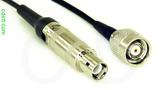 Coaxial Cable, L1 (Lemo 1 compatible) to TNC reverse polarity, RG174, 2 foot, 50 ohm