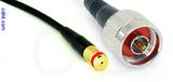 Coaxial Cable, 1/4-32 (S-93 compatible) female to N, RG174, 12 foot, 50 ohm