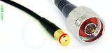 Coaxial Cable, 1/4-32 (S-93 compatible) female to N, RG174 flexible (TPR jacket), 2 foot, 50 ohm
