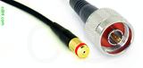 Coaxial Cable, 1/4-32 (S-93 compatible) female to N, RG174 flexible (TPR jacket), 3 foot, 50 ohm