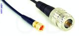 Coaxial Cable, 1/4-32 (S-93 compatible) to N female, RG174 flexible (TPR jacket), 2 foot, 50 ohm