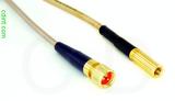 Coaxial Cable, 1/4-32 (S-93 compatible) to SSMB, RG316, 2 foot, 50 ohm