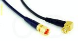 Coaxial Cable, 1/4-32 (S-93 compatible) to SMC (Subvis) 90 degree (right angle), RG174, 24 foot, 50 ohm