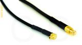 Coaxial Cable, MMCX 90 degree (right angle) plug (male contact) to MCX plug (male contact), RG174, 3 foot, 50 ohm