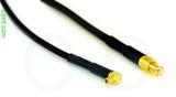 Coaxial Cable, MMCX 90 degree (right angle) plug (male contact) to MCX plug (male contact), RG174 low loss, 6 foot, 50 ohm