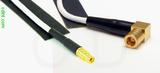 Coaxial Cable, MMCX jack (female contact) to SMB 90 degree (right angle) plug (female contact), RG188, 5 foot, 50 ohm