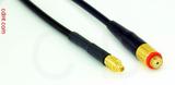 Coaxial Cable, MMCX plug (male contact) to 10-32 (Microdot compatible) female, RG174 flexible (TPR jacket), 1 foot, 50 ohm