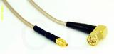 Coaxial Cable, MMCX plug (male contact) to SMA 90 degree (right angle), RG316, 40 foot, 50 ohm