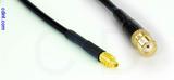 Coaxial Cable, MMCX plug (male contact) to SMA female, RG174 low loss, 4 foot, 50 ohm