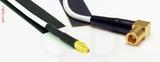 Coaxial Cable, MMCX plug (male contact) to SMB 90 degree (right angle) plug (female contact), RG188, 10 foot, 50 ohm