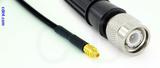 Coaxial Cable, MMCX plug (male contact) to TNC, RG174 flexible (TPR jacket), 8 foot, 50 ohm