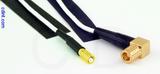Coaxial Cable, 5-44 (mini-Microdot compatible) to SMB 90 degree (right angle) plug (female contact), RG196 low noise, 10 foot, 50 ohm