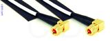 Coaxial Cable, 10-32 (Microdot compatible) 90 degree (right angle) to 10-32 (Microdot compatible) 90 degree (right angle), RG188 low noise, 1 foot, 50 ohm