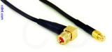 Coaxial Cable, 10-32 (Microdot compatible) 90 degree (right angle) to MCX plug (male contact), RG174, 5 foot, 50 ohm