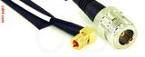 Coaxial Cable, 10-32 (Microdot compatible) 90 degree (right angle) to N female, RG188, 3 foot, 50 ohm
