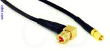Coaxial Cable, 10-32 (Microdot compatible) 90 degree (right angle) to SSMC, RG174 low noise, 2 foot, 50 ohm