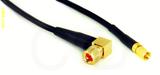 Coaxial Cable, 10-32 (Microdot compatible) 90 degree (right angle) to SSMC, RG174 flexible (TPR jacket), 50 foot, 50 ohm