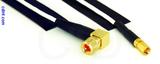 Coaxial Cable, 10-32 (Microdot compatible) 90 degree (right angle) to SSMC, RG196 low noise, 24 foot, 50 ohm