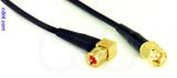 Coaxial Cable, 10-32 (Microdot compatible) 90 degree (right angle) to SMA, RG174 low loss, 40 foot, 50 ohm