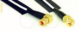 Coaxial Cable, 10-32 (Microdot compatible) 90 degree (right angle) to SMA, RG196 low noise, 16 foot, 50 ohm