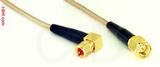 Coaxial Cable, 10-32 (Microdot compatible) 90 degree (right angle) to SMA, RG316, 10 foot, 50 ohm