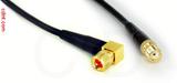 Coaxial Cable, 10-32 (Microdot compatible) 90 degree (right angle) to SMA female, RG174, 6 foot, 50 ohm