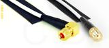 Coaxial Cable, 10-32 (Microdot compatible) 90 degree (right angle) to SMA female, RG188 low noise, 20 foot, 50 ohm