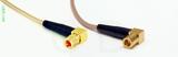Coaxial Cable, 10-32 (Microdot compatible) 90 degree (right angle) to SMB 90 degree (right angle) plug (female contact), RG316, 6 foot, 50 ohm