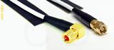 Coaxial Cable, 10-32 (Microdot compatible) 90 degree (right angle) to SMC (Subvis), RG188, 3 foot, 50 ohm