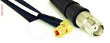 Coaxial Cable, 10-32 (Microdot compatible) 90 degree (right angle) to TNC female, RG188 low noise, 3 foot, 50 ohm