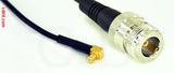 Coaxial Cable, MCX 90 degree (right angle) plug (male contact) to N female, RG174 low loss, 40 foot, 50 ohm