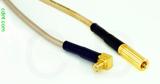 Coaxial Cable, MCX 90 degree (right angle) plug (male contact) to SSMB, RG316, 50 foot, 50 ohm