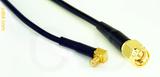 Coaxial Cable, MCX 90 degree (right angle) plug (male contact) to SMA, RG174, 32 foot, 50 ohm