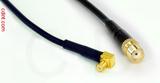 Coaxial Cable, MCX 90 degree (right angle) plug (male contact) to SMA female, RG174 low loss, 6 foot, 50 ohm