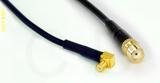 Coaxial Cable, MCX 90 degree (right angle) plug (male contact) to SMA female, RG174 low noise, 1 foot, 50 ohm