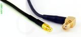 Coaxial Cable, MCX plug (male contact) to SMA 90 degree (right angle) female, RG174 flexible (TPR jacket), 6 foot, 50 ohm