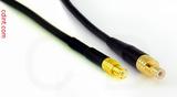 Coaxial Cable, MCX plug (male contact) to SMB jack (male contact), RG174 flexible (TPR jacket), 3 foot, 50 ohm