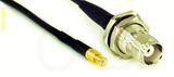 Coaxial Cable, MCX plug (male contact) to TNC bulkhead mount female, RG174 low loss, 3 foot, 50 ohm
