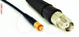 Coaxial Cable, 10-32 (Microdot compatible) female to TNC female, RG174 low noise, 6 foot, 50 ohm
