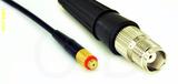 Coaxial Cable, 10-32 (Microdot compatible) female to TNC female, RG174 flexible (TPR jacket), 16 foot, 50 ohm