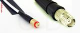 Coaxial Cable, 10-32 (Microdot compatible) female to TNC female, RG188 low noise, 10 foot, 50 ohm