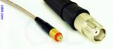 Coaxial Cable, 10-32 (Microdot compatible) female to TNC female, RG316, 2 foot, 50 ohm