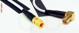 Coaxial Cable, 10-32 hex (Microdot compatible) to SMA 90 degree (right angle) female, RG188, 10 foot, 50 ohm
