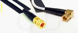 Coaxial Cable, 10-32 hex (Microdot compatible) to SMB 90 degree (right angle) plug (female contact), RG188, 40 foot, 50 ohm