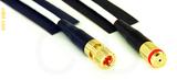 Coaxial Cable, 10-32 (Microdot compatible) to 1/4-32 (S-93 compatible) female, RG188, 1 foot, 50 ohm