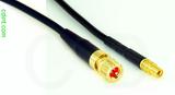 Coaxial Cable, 10-32 (Microdot compatible) to MMCX jack (female contact), RG174 flexible (TPR jacket), 1 foot, 50 ohm