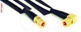 Coaxial Cable, 10-32 (Microdot compatible) to 10-32 (Microdot compatible) 90 degree (right angle), RG188 low noise, 3 foot, 50 ohm